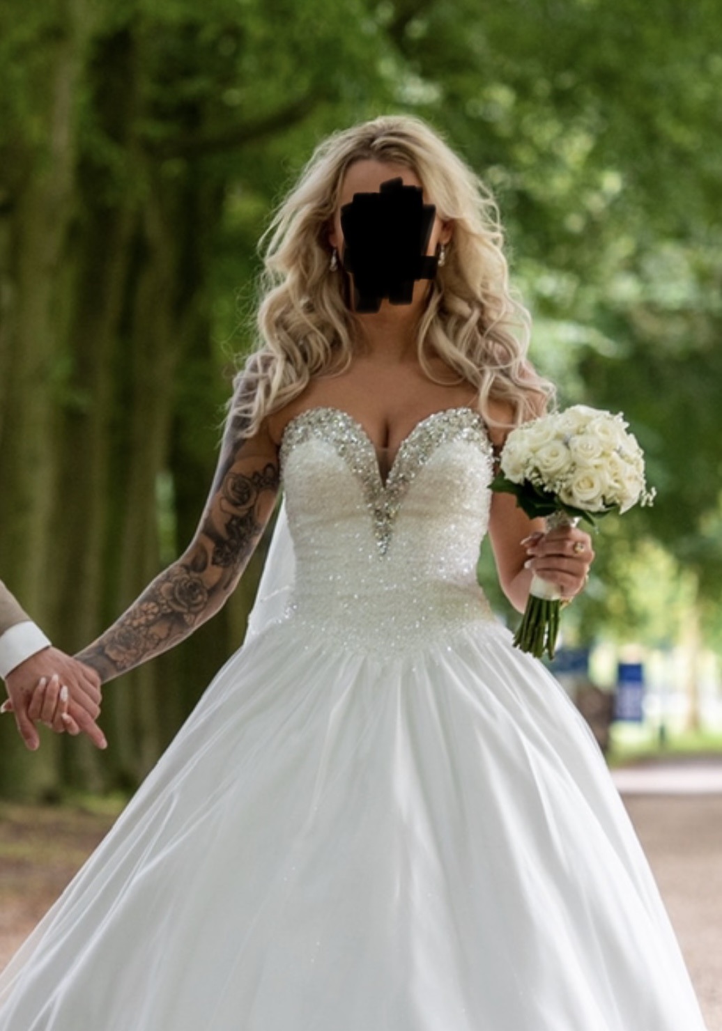 Prachtige trouwjurk glitter wit - Wedding Wonderland